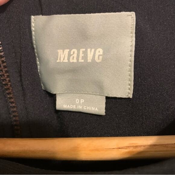 Anthropologie Maeve Black Charcoal Wide Stripe Fitted Short Sleeve Mini Dress - Picture 9 of 12